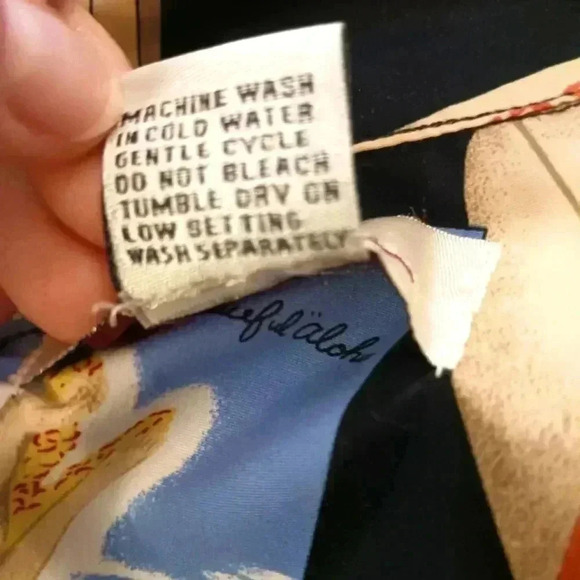 Vtg. K.A.D. Men's Hawaii Hawaiian black colors button down shirt. Medium - Picture 7 of 7